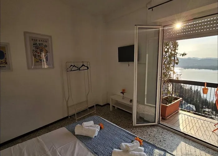 Sunset Balcony Panoramic View In Apartment Blevio